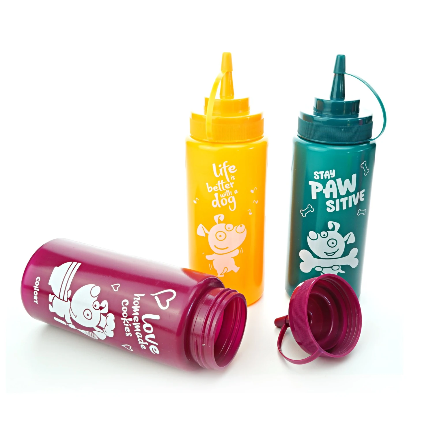 Collory Backmatte Quetschflasche 3er Set (orange+bordeauxrot+petrol) 4 Collory Backmatte Quetschflasche 3er Set (orange+bordeauxrot+petrol) – Bild 2