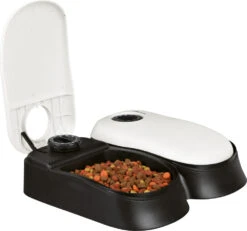 Trixie Futterautomat TX2 2x300 Ml / 27 × 7 × 24 Cm, Schwarz/granit