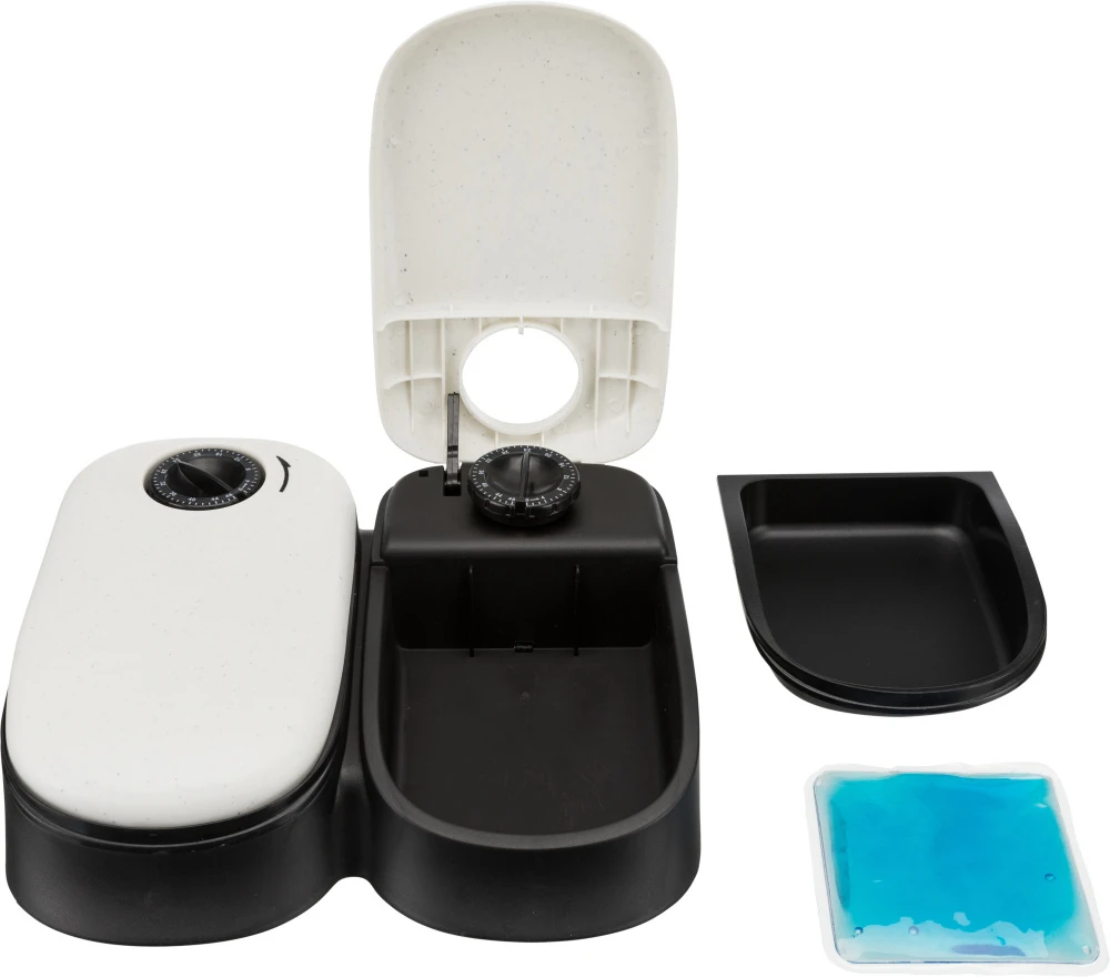 Trixie Futterautomat TX2 2x300 Ml / 27 × 7 × 24 Cm, Schwarz/granit 4 Trixie Futterautomat TX2 2x300 Ml / 27 × 7 × 24 Cm, Schwarz/granit – Bild 2