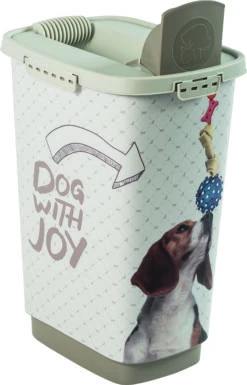 RothoMyPet Tierfutterbehälter + Schaufel Cody Design JOY HUND Weiß -Wuff Wohnen Verkäufe 400191053520 20Cody20Pet20Food20Container202520l20Dog20With20Joy 220HD