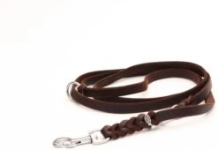 Junior Führleine Geflochten 2fach Verstellbar 240cm - Braun