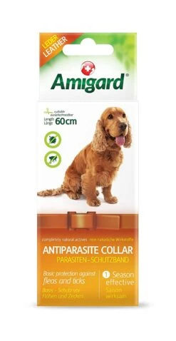 Amigard Parasiten-Schutzband, Hund, 60cm, Leder, Braun