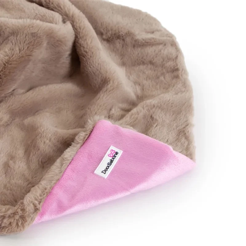 Doodlebone Kuscheldecke Plüsch Pink/beige 150x100cm 4 Doodlebone Kuscheldecke Plüsch Pink/beige 150x100cm – Bild 2