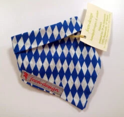 Feen-Design Halstuch Für Hunde Rauten Blau-weiß