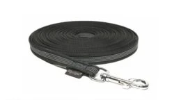 Mystique® Gummierte Schleppleine 12mm Schwarz 20m Rostfrei Karabinerhaken