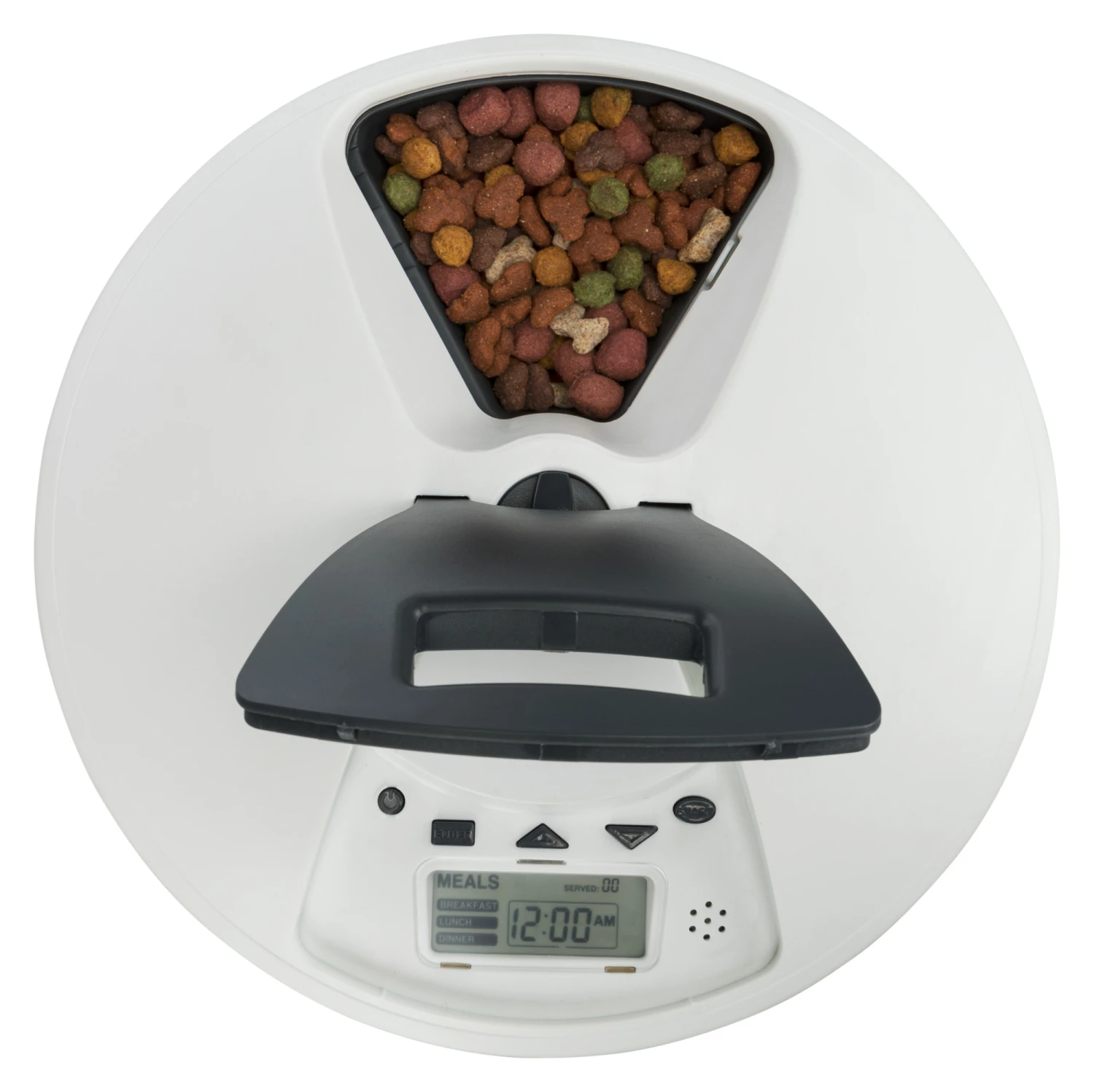 Trixie Futterautomat TX6 6 × 240 M L / ø 32cm × 10cm, Dunkelgrau/weiß 6 Trixie Futterautomat TX6 6 × 240 M L / ø 32cm × 10cm, Dunkelgrau/weiß – Bild 4