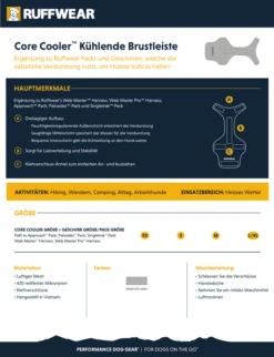 Ruffwear Core Cooler Graphite Gray -Wuff Wohnen Verkäufe PNG Core Cooler Product Sheet Ger
