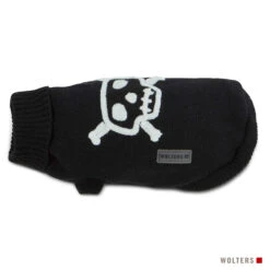 Wolters Strickpullover Totenkopf Schwarz/weiß