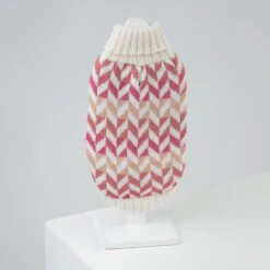 Alqo Wasi Hunde-Pullover Herringbone Pink