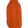 Alqo Wasi Hunde-Pullover Chunky Cable Knit Orange