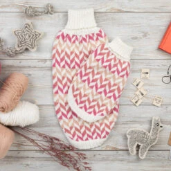 Alqo Wasi Hunde-Pullover Herringbone Pink -Wuff Wohnen Verkäufe compo herringbone pink