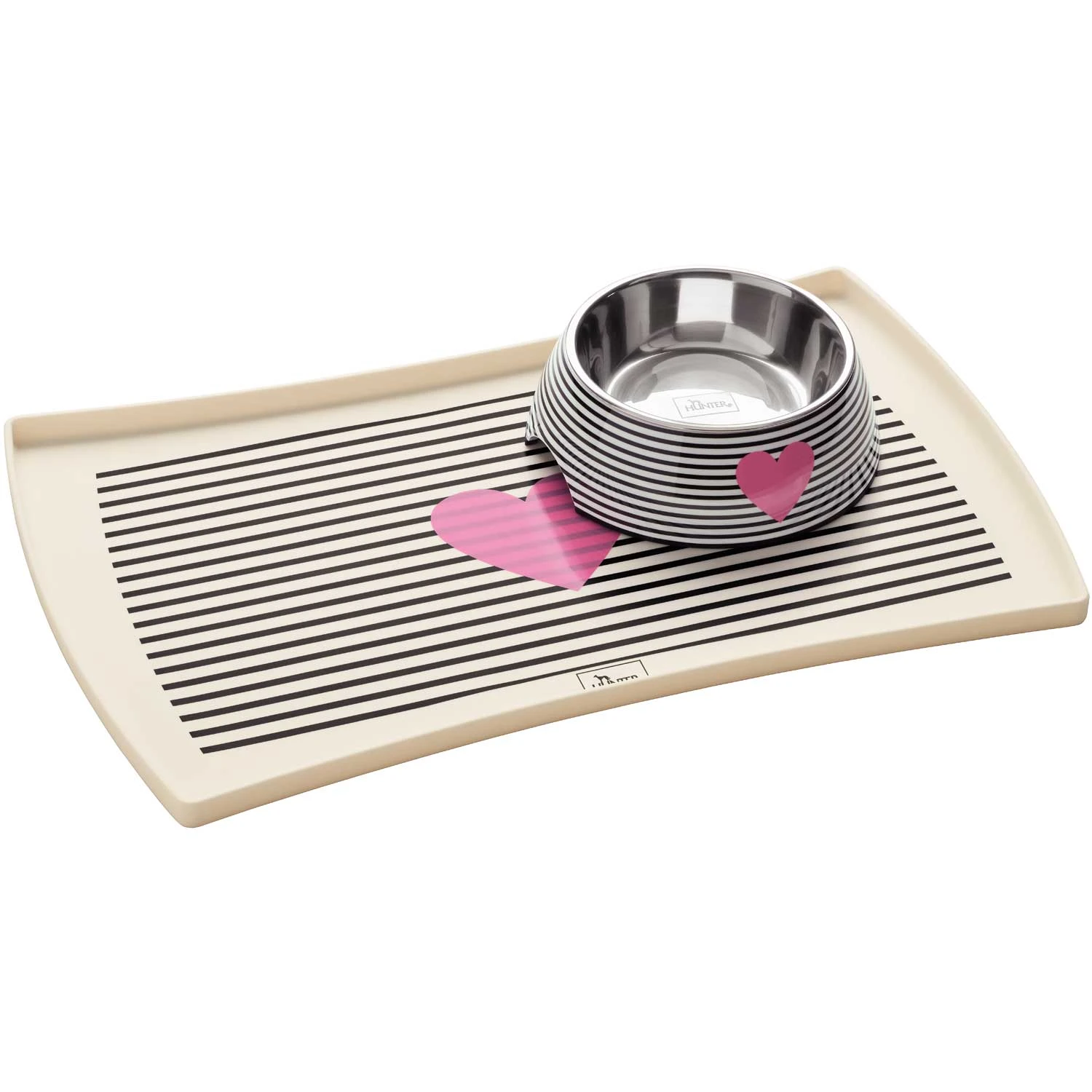 Hunter Napfunterlage Biri S Weiß/schwarz 4 Hunter Napfunterlage Biri S Weiß/schwarz – Bild 2