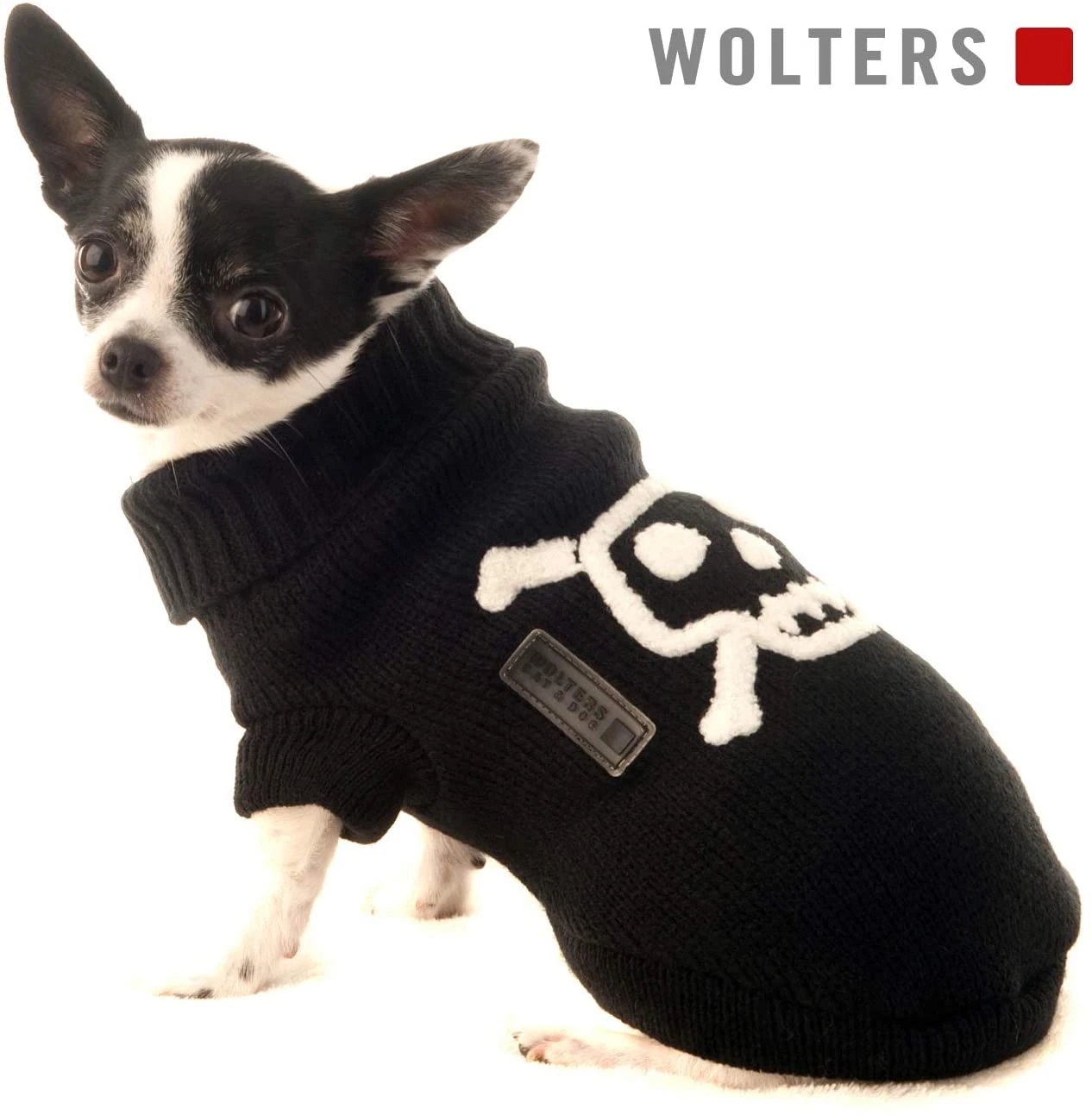 Wolters Strickpullover Totenkopf Schwarz/weiß 6 Wolters Strickpullover Totenkopf Schwarz/weiß – Bild 4