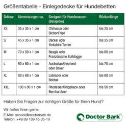 Doctor Bark Einlegedecke Zu Bett -Wuff Wohnen Verkäufe groessentabelle hundekissen doctorbark 810x810 3 400