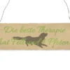 Interluxe Holzschild/Vintage 25x8cm -Wuff Wohnen Verkäufe interluxe holzschild die beste therapie hat fell geschenk deko shabby vintage