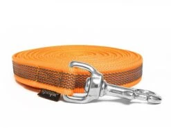 Mystique Gummierte Schleppleine 20mm Neon Orange 20m Rostfrei Karabinerhaken