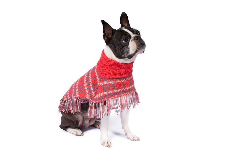 Alqo Wasi Hunde-Pullover Poncho Plaid Coral XS 3 Alqo Wasi Hunde-Pullover Poncho Plaid Coral XS