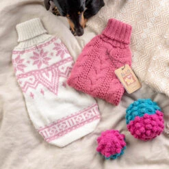 Alqo Wasi Hunde-Pullover Snowflake Pink -Wuff Wohnen Verkäufe snowflake pink